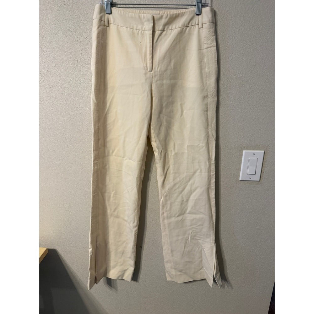 GERARD DAREL Paris Women Cream Wool Blend Tailored Split Hem Trousers Size 38